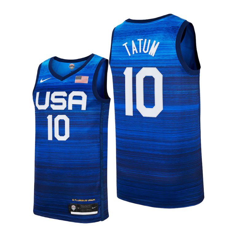 2021 Olympic USA 10 Tatum Blue Nike NBA Jerseys